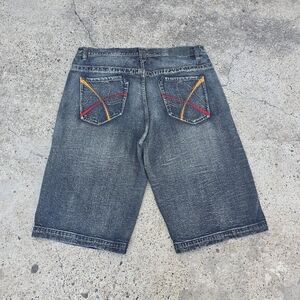 Vintage Y2K Pepe Jeans London Embroidered Baggy Denim Shorts Size 42